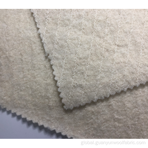 Knit Woolen Fabric wool polyester twill blend boucle look twill fabric Supplier
